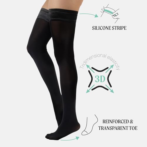 Image of CALZITALY Opaque Thigh High Pantyhose, S, M /L, L /XL, XXL, XXXL, XXXXL