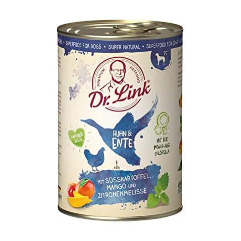 Dr. Link® SUPER Natural 6x400g Premium-Nassfutter für Hunde: Huhn und Ente mit Süßkartoffel Cover
