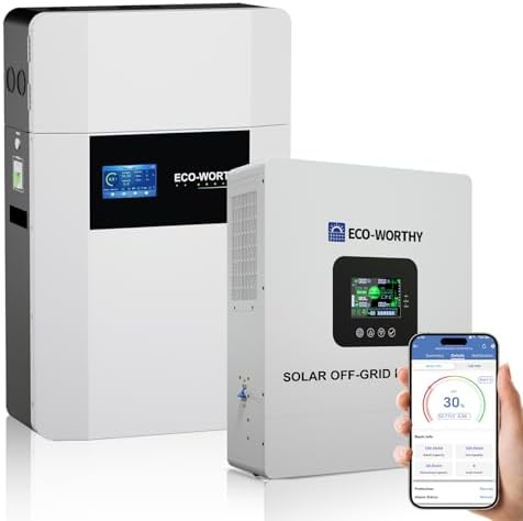 ECO-WORTHY Home Power Backup Station, 5120Wh 48V 100Ah Wall-Mount...