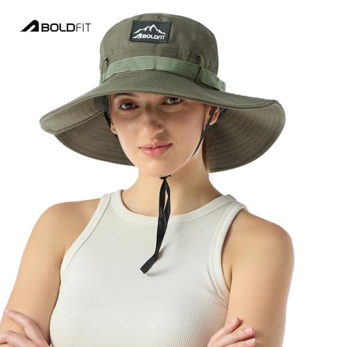 Image of Boldfit Unisex Sun Hat for Men & Women with UPF Protection Wide Brim Outdoor Adjustable Fit, Breathable Fabric, Moisture-Wicking & Packable Design-Ideal for Hiking, Trekking, Fishing, Beach & Travel