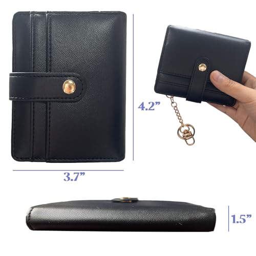 Slim Wallet for Women, Small Slim Thin Compact Credit Card Women Wallet, PU Leather Bifold Cash Wallet, Zipper Coin Pocket & ID Window, Female Wallet3
