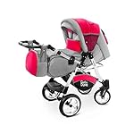 Buggie Urbano Red Zone | 3-in-1-System | Kinderwagen, Kombikinderwagen, Babyschale, Autositz System | Zwei-Wege-Griff | Travel System | Moderner, Leichter Trolley mit Allem Zubehör Inklusive