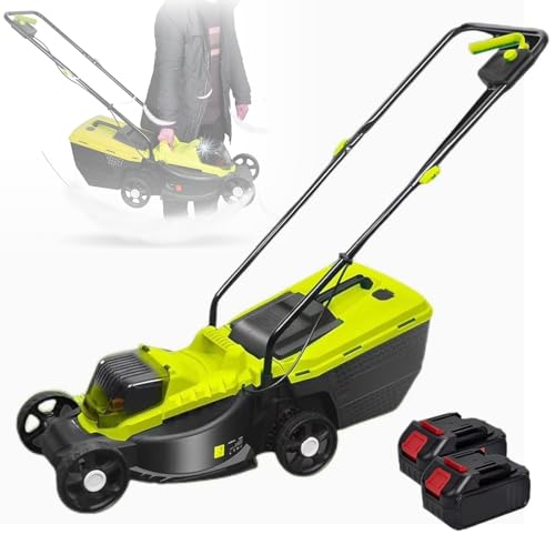 Cortacésped Eléctrico Sin Escobillas De 40 V, Cortacésped Autopropulsado Inalámbrico, Ancho De Corte De 33 Cm, Ajuste De Altura De Corte En 3 Niveles, Recogedor De Césped De Gran Capacidad De 30 L, Co