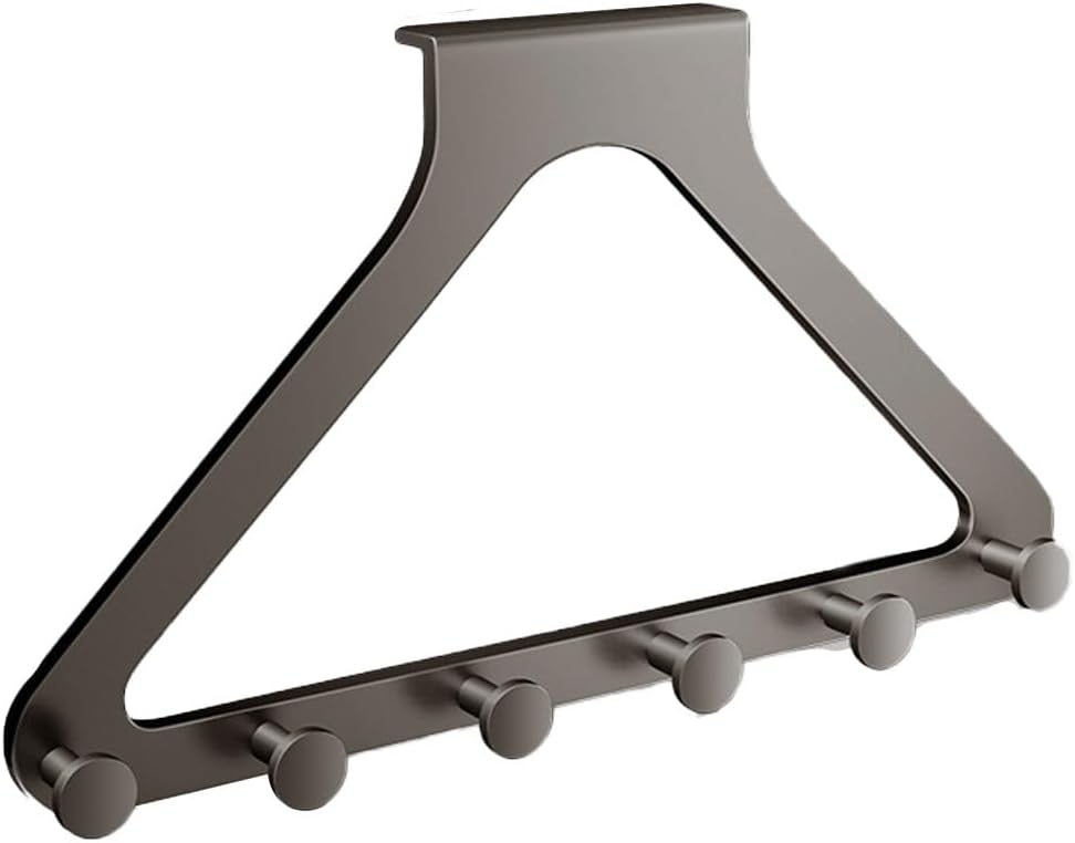Over The Door Hanger Triangular Bracing Structure Towel Organizer Rack Hangers Hooks No Assembly Required for Hanging Clothes,Hats,Towels,Coats,Bags (Black)