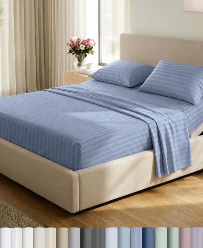 California Design Den 100% Cotton Sateen Split King Bed Sheets Set, 5 Pcs