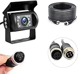CAMECHO Bus Truck Vehicle Backup Cameras with 10M Car Video Extension Cable 4-Pin Aviation Connector, Waterproof IR Night Vision Wide Angle Rear View Camera for Bus/RV Camper/Truck/Trailer/Van