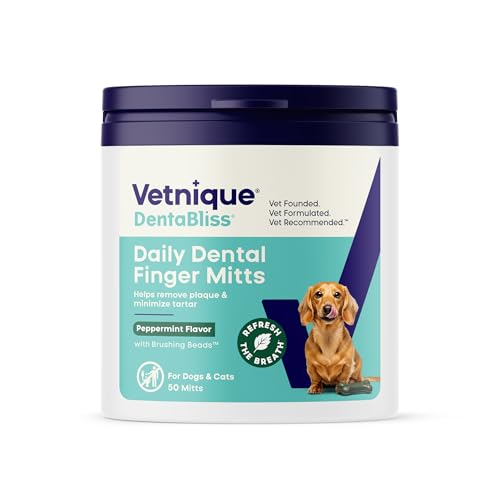 Vetnique Dentabliss Dog Dental Finger Mitts,...