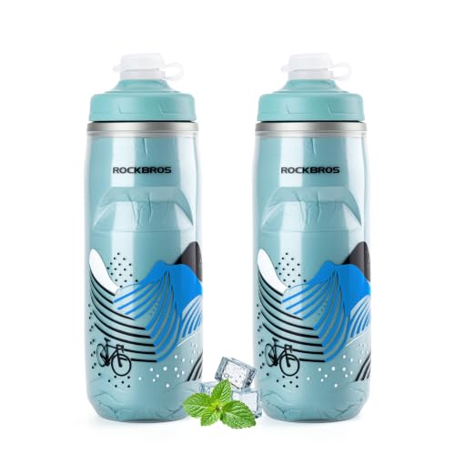 ROCKBROS Bike Water Bottle, 21oz Insulated Cycling Squeeze Bottle