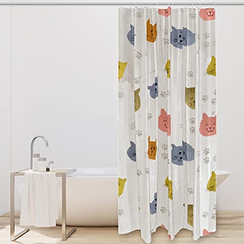 Rideau de douche peint à la main anti éclaboussure lavable avec crochets - 3