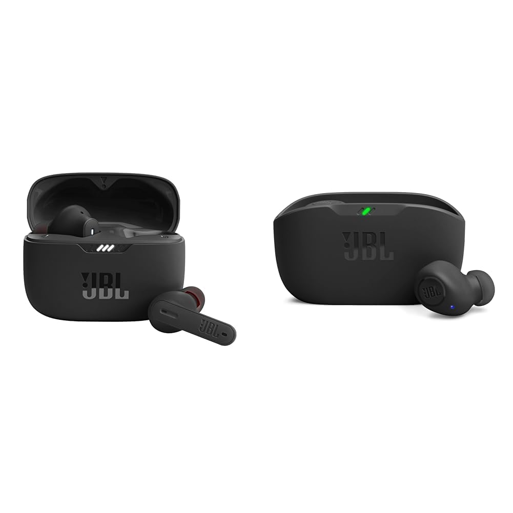 JBL Tune 230NC TWS In-Ear Headphones - True Wireless Bluetooth headphones & Wave Buds, In-Ear Wireless Earbuds with IP54 and IPX2 Waterproofing, Powerful Bass and 32 hours Battery Life, in Black