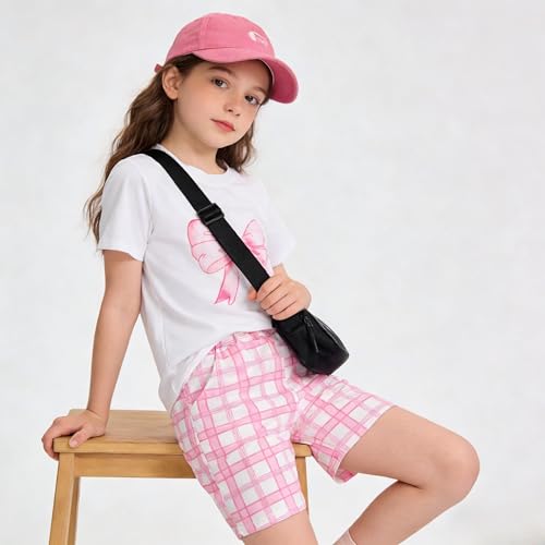 Image of Axumity Kid Toddler Girl Clothes Summer Ruffle Sleeve Figure Graphic Shirt + Shorts Summer Outfits Set