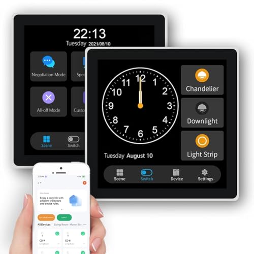 Panel de control inteligente Zigbee Tuya T3E con interruptor de luz de pared y pantalla color 3