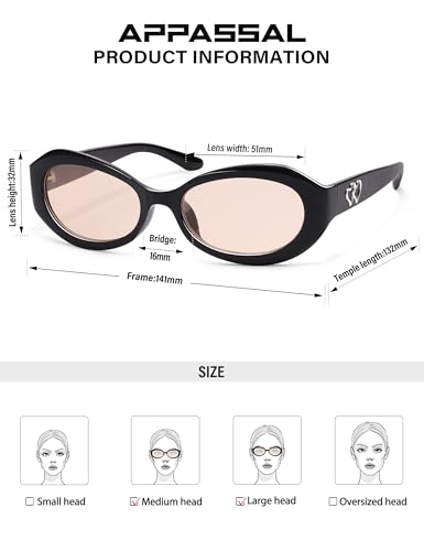 Retro Oval Sunglasses for Women Men Trendy 90s Round Sunnies AP3751