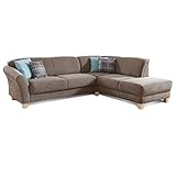 CAVADORE Ecksofa Gootlaand mit Ottomane rechts / Große Couch im Landhausstil / Mit Federkern /257 x 84 x 212 /...