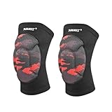 Wonzone Knee Pads for Basketball, Soft Breathable Volleyball Knee Pads for Men Women Youth, Knees Brace Protective for Football Dance Yoga Wrestling Running Cycling (Red Camouflage)