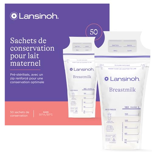 Lansinoh Sachets de conservation lait maternel x50 préstérilisés anti-fuite