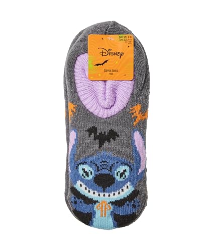 Disney Women's Lilo & Stitch Halloween Single Cuffer Slipper Socks, Open Beige, 9-112