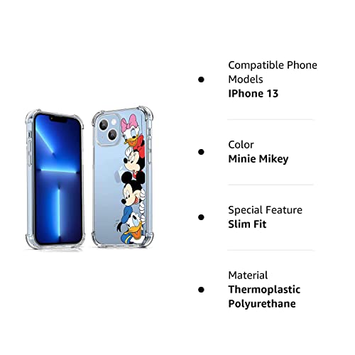 Oqplog Minie Mikey Tpu Case For Iphone 13 Cartoon Clear Cute Girly Character Fun Cases For Girls Kids Boys Women Teens,Kawaii Soft Shell Unique Cool Funny Trendy Cover For Iphone 13 6.1 Inches #TOP6