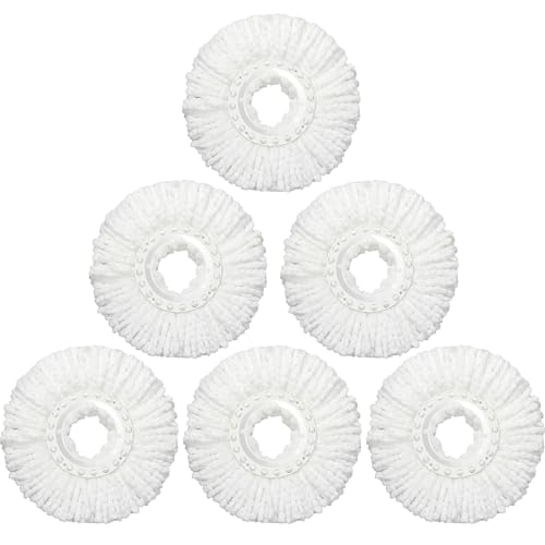 Image of 6 Pack Mop Heads Replacements Washable Microfiber Spin Mop Refill Cleaning Supplies for Home, Office, Industrial and Commercial Use,Compatible with Hurricane,Mopnado Spin Mop
