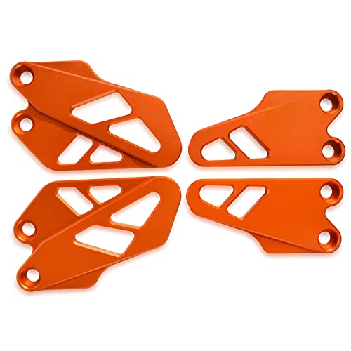MZ-STORE Motorrad CNC Aluminium Vorne und Hinten Fußrastenschutz Fersenschutz für DUKE 125 250 390 2017 2018 2019-Orange