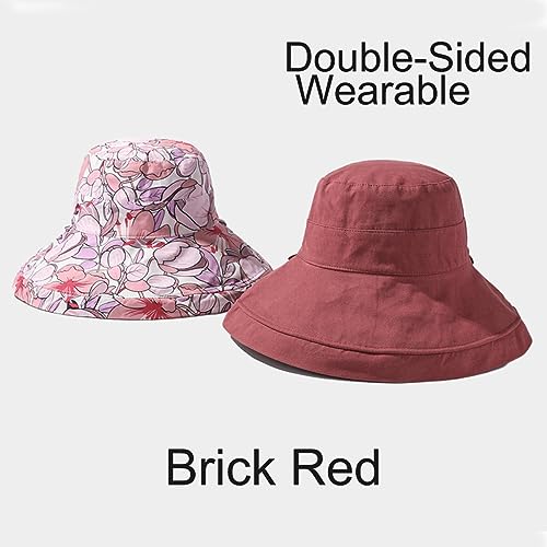 Tandarui Chapéu bucket feminino reversível embalável, chapéus de sol de praia para mulheres FPS 50+