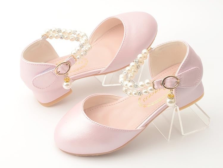Girls Dress Shoe Pearl Girl Mary Jane Shoes Low Heel Toddler Wedding Party Shoes Adorable3