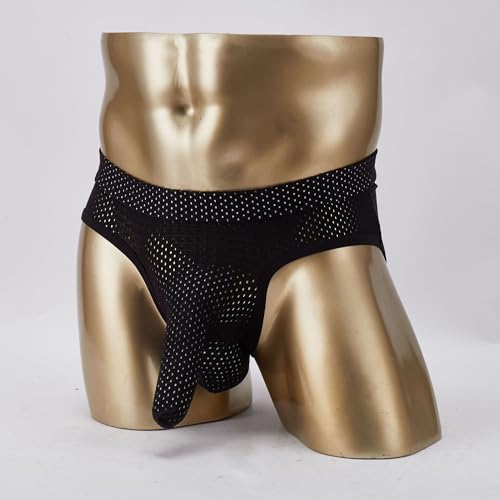 JEKE-DG Mens Mesh Holes Elephant Nose Briefs Pouch Translucent Underwear Breathable U Bulge Low Waist Underpants3