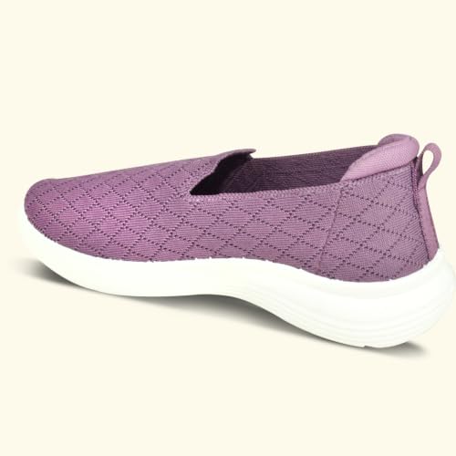 Image of AJANTA Women's Slip-On Sneakers for Women | Lightweight Walking Shoes | Breathable Knit Casual Loafers | Comfortable Daily Wear Shoes for Girls | Travel, Office, Outdoor & Everyday Footwear
