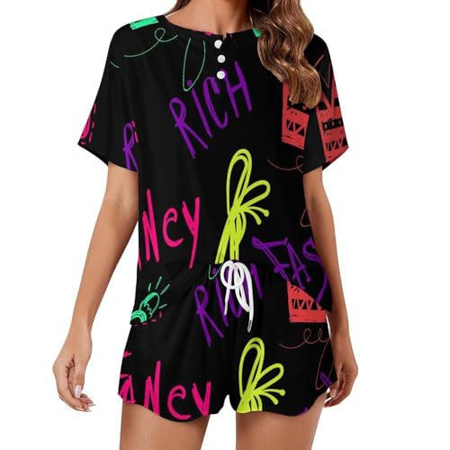 Pyjama short femme anti-chaleur ensemble manches courtes fluide léger
