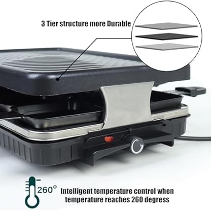 Elektrischer Tischgrill 1300 W, BBQ Tisch Grill mit 8 Kleinen Backblechen, Tragbarer Elektro Grill Platte für Balkon, Elektrogrill mit Antihaft-Beschichtung, 41.5 * 25.5 * 12.5cm – Bild 7