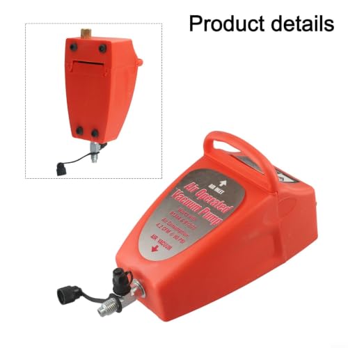 Bomba de Vacío Neumática Deskbloom 4.2 CFM para Sistema A/C R12 y R134a, Herramienta de Evacuación de Aluminio con Puerto Acme de 1/2 Pulgada, Roja miniatura 5