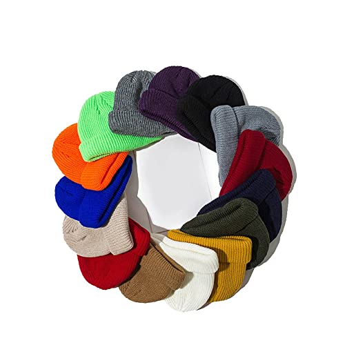 Trawler-Beanie-Watch-Hat-Roll-up-Edge-Skullcap-Fisherman-Beanie-for-Men-Women-Winter-Beanie-Hat-Warm-Knitted-Hat-Men-Knit-Cuffed-Beanie-Unisex-Cuffed-Plain-Skull-Knit-Hat-Cap