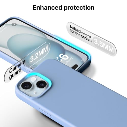 Image of Vaku Luxos Back Cover Case for iPhone 15 Plus Shockproof Scratch Resistant Slim Fit Protective Design Military-Grade Protection Support Mag-Safe Wireless Magnetic Charging- Blue