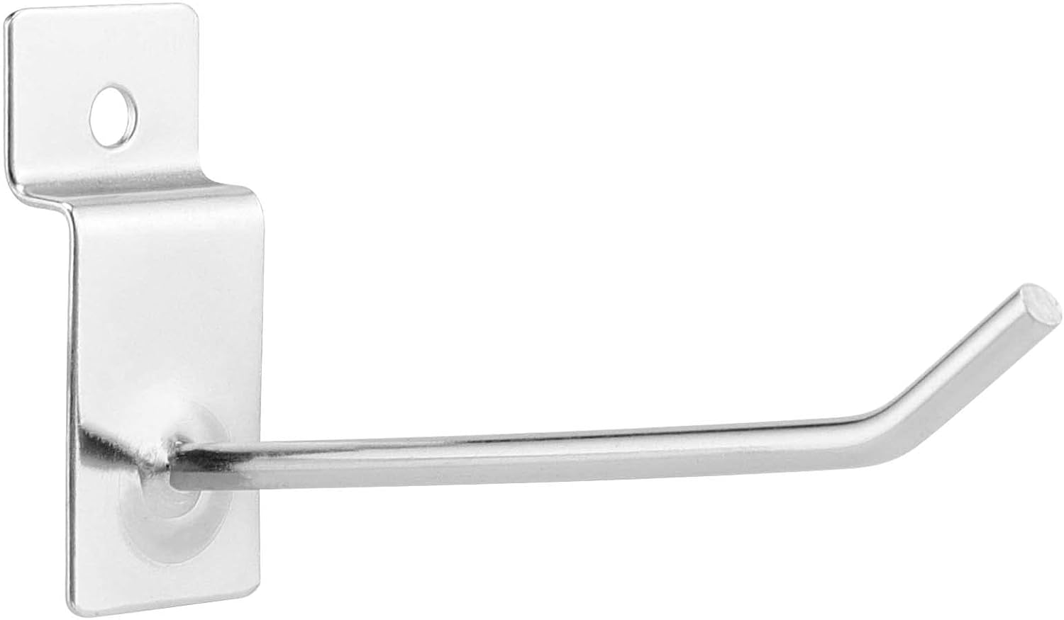 JAPCHET 200 Pack 4 Inch Heavy Duty Silver Metal Slatwall Hooks Hangers, Slat Board Hooks Accessories, Organization Display