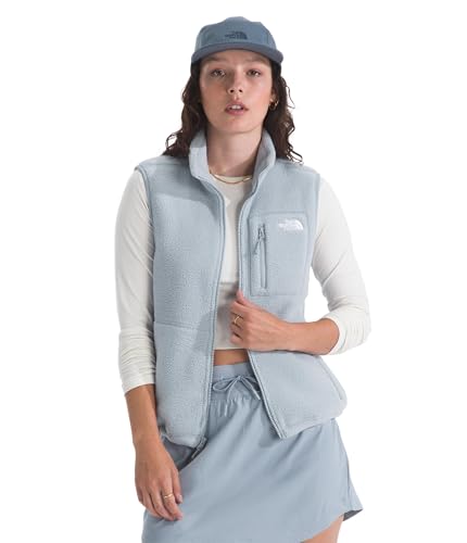 The North Face Womens Yumiori Vest - Lightweight Fleece Zip Up with Stretch Fabric Inner Cinch Cord & Secure Zip Pockets Frost Grey Medium