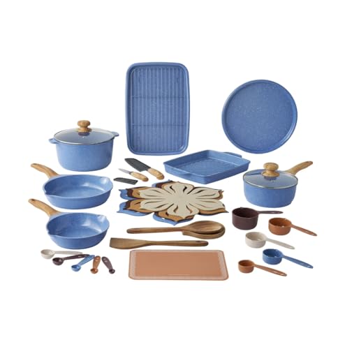 Pioneer Woman 32-Piece Nonstick Cast Aluminum Cookware and Kitchen Utensil