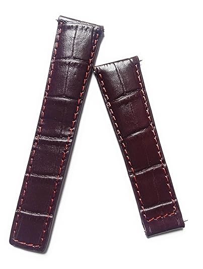 Pure Swiss 22mm*18mm Strap For artificial embossed Alligator-Style Leather Watchband in brown stitch Compatible With TAG Heuer Grand Carrera With Spring Bars COLOUR (Dark Brown inner lite brown) (B0D5DBV7J8) Amazon Price History, Amazon Price Tracker