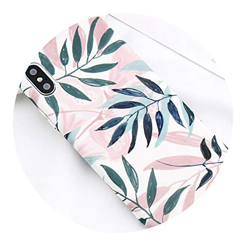 Almighty-Shop Flower Leaf Case for iPhone 7 8 Plus Xr X Xs Max