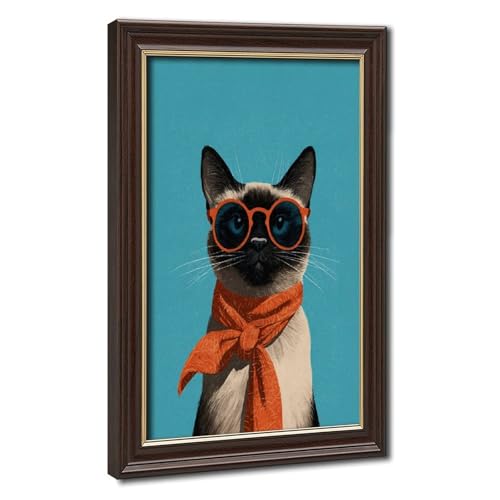 Impression sur toile chat siamois d'exception - Tableau d'art mural raffiné pour chambre