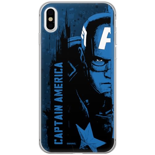 ERT GROUP Mobile Phone Case for Apple iPhone X/XS Original and Officially Licensed Marvel Captain America 010 Pattern Perfectly Fitted to The Shape of The Mobile Phone TPU Case
