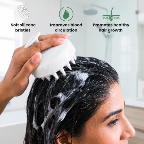 Image of Kmils Silicone Scalp Massager Shampoo Brush with Ergonomic Grip | Deep Cleansing Hair Brush for Dandruff Removal for Men & Women