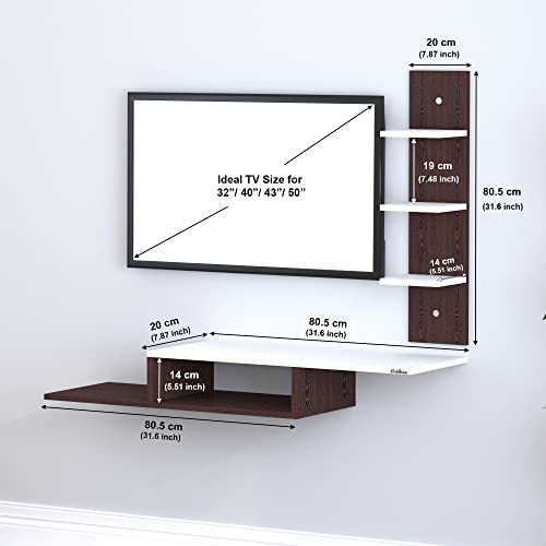 Image of Anikaa Thomas Engineered Wooden TV Unit /TV Stand /Wall Mounted TV Unit /TV Cabinet /TV Entertainment Unit (Wenge White) - Ideal for Upto 43 inch(D.I.Y)