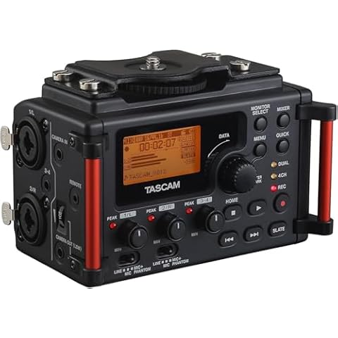 TASCAM 4-Channel Portable Audio Recorder for Videographers, 2 Combo XLR/TRS", Dual 3.5mm Inputs, Limiter, HP Filter (DR-60DmkII) Cover