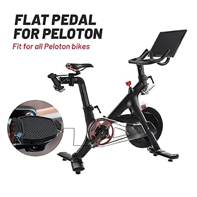 KEMIMOTO Bike Pedals for Peloton Regular Shoes, Pedal Converter Flat Pedal for Peloton Bike & Bike+, Clipless Pedal Adapter for Regular Shoes Ride Bike for Everyone, for Peloton Accessories (Black)