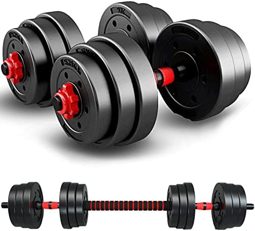 ARUNDO Dumbbells Set 20/30KG, 2 in 1 Dumbbell Barbell Lifting Set Workout Weight Set for Home Gym Equipment Lifting Set Strength Training Equipment,Anti slip adjustable Dumbbell Set