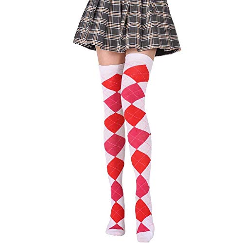 WWSSXX Plaid Socks Women Funny Christmas Gifts Thigh High Nylon Long Stockings Cute Clothing Over Knee Socksのサムネイル