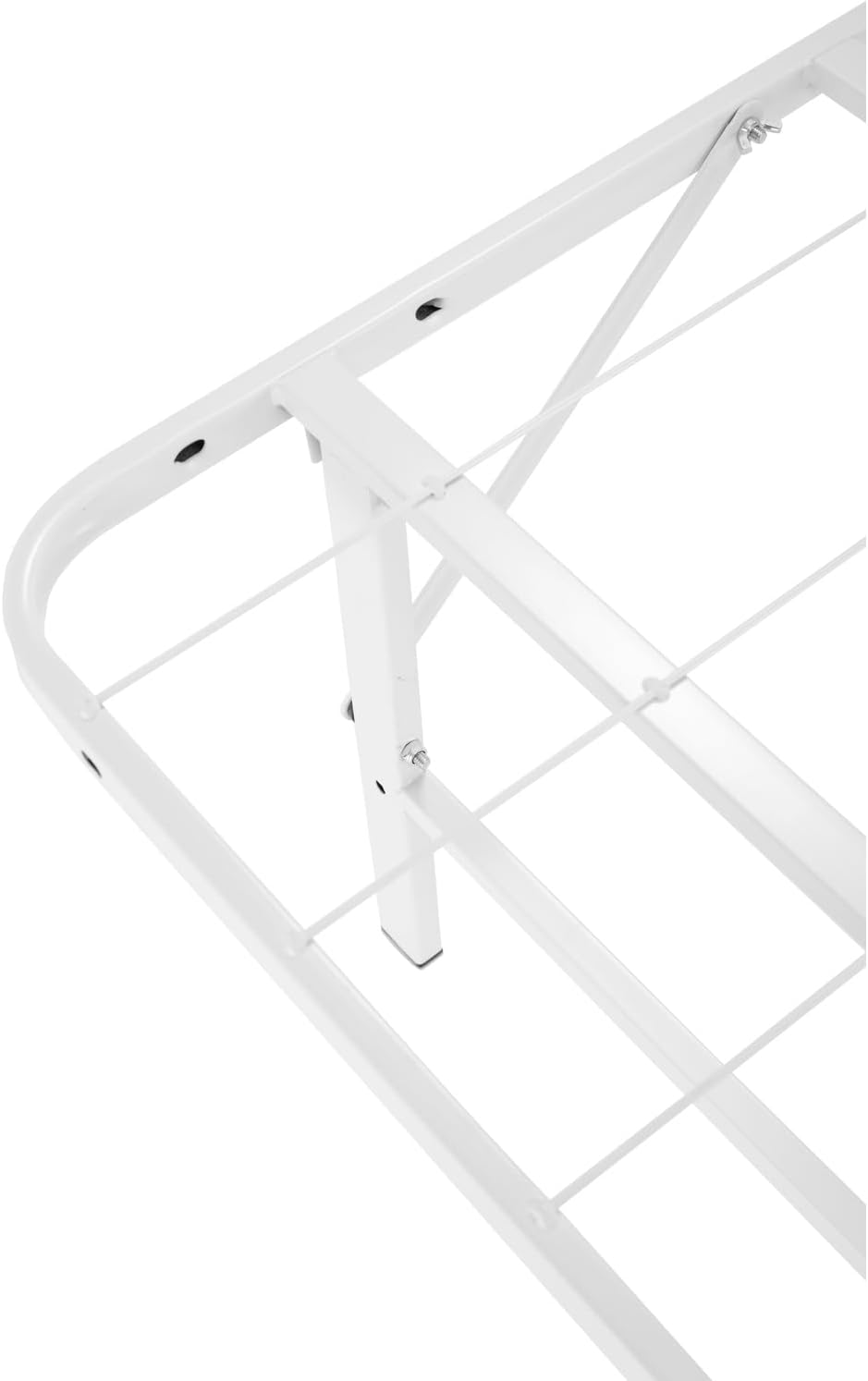 idealBase 14" Foldable Metal Platform Bed Frame White/Twin