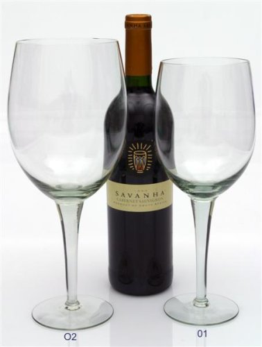 Oversize Weißweinglas Von Ngwenya Glass – 1 Flasche Inhalt, 26 Cm Hoch, Aus 100% Recyceltem Glas