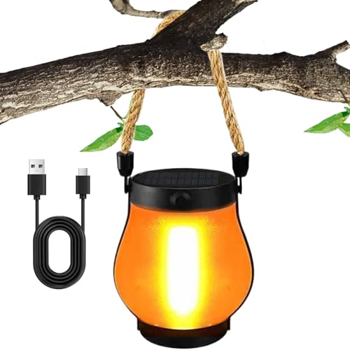 Xijobido Faroles Exteriores,Linterna Con Efecto Llama A Energía Solar - Luces Impermeables Para Decoración Exterior De Jardín Patio Porche Ventana Interior Pared Sendero | Para Jardín Césped Árbol