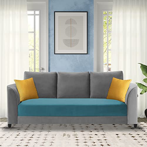Image of Francis 3 Seater Sofa Set for Living Room (Turquise Grey Fabric)